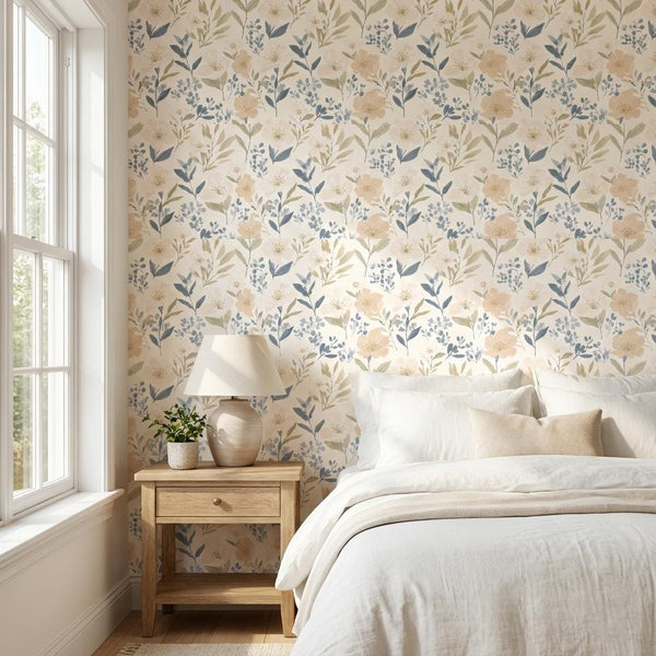 Neutral Floral Peel and Stick Wallpaper