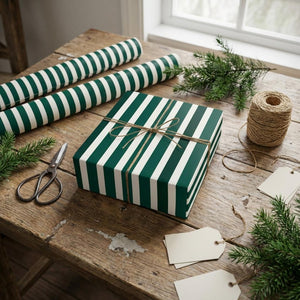 Emerald Green Stripe Wrapping Paper