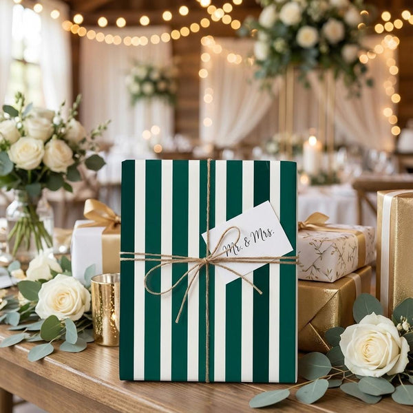 Emerald Green Stripe Wrapping Paper