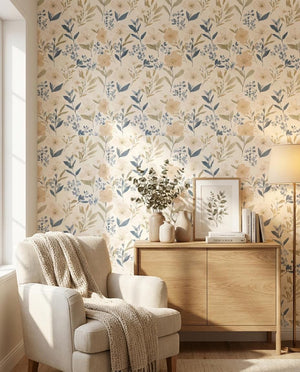 Neutral Floral Peel and Stick Wallpaper