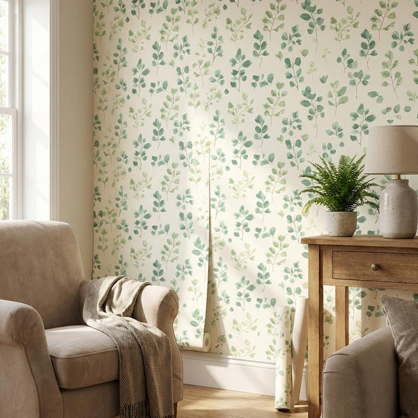 Soft Eucalyptus Pattern Wallpaper
