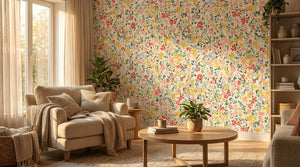 Renter Friendly Watercolor Floral Girl Room Wallpaper