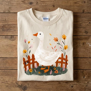 Pink Kids Goose Shirt Farmhouse Cottagecore