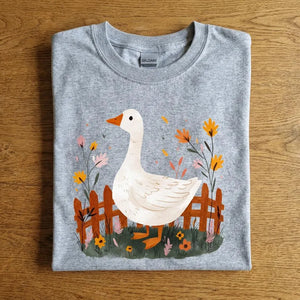 Pink Kids Goose Shirt Farmhouse Cottagecore