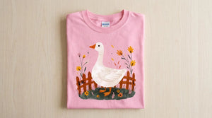 Pink Kids Goose Shirt Farmhouse Cottagecore