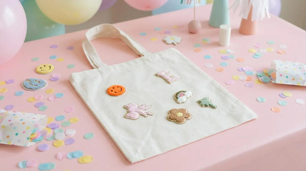 Custom Letter Chenille Patch Tote Bag Party Kit