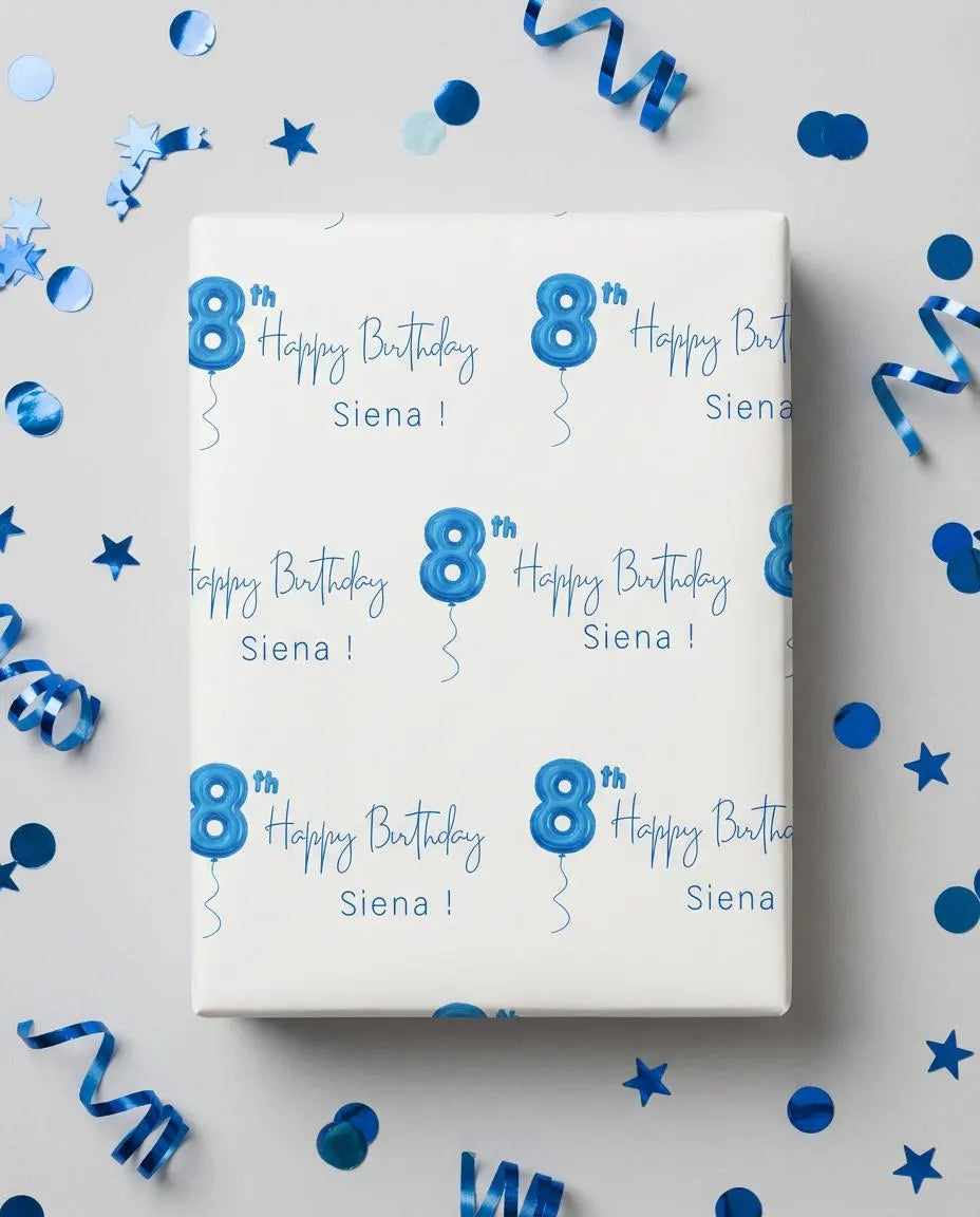Personalized Boy Birthday Gift Wrap
