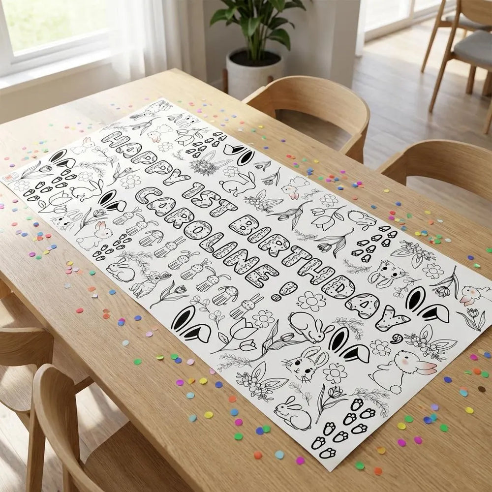 Bunny Theme Coloring Banner