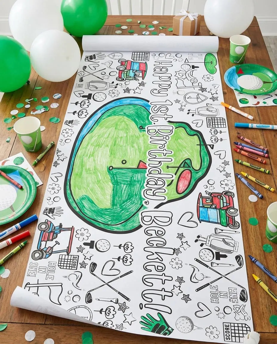 Golf Theme Coloring Banner