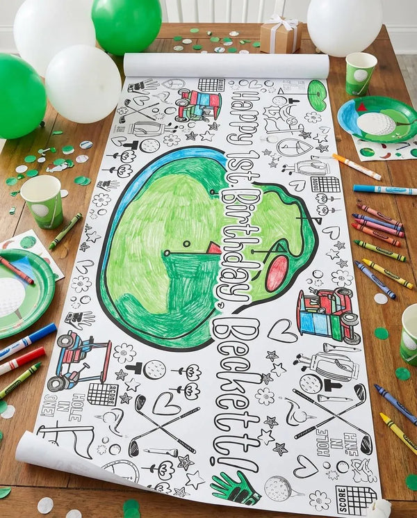 Golf Theme Coloring Banner