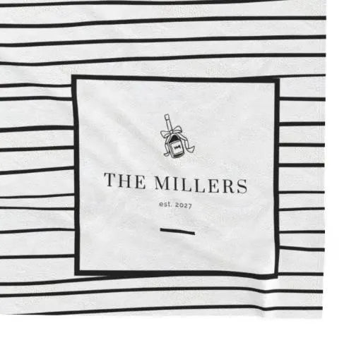 Custom Blanket Minimalist Black Stripe