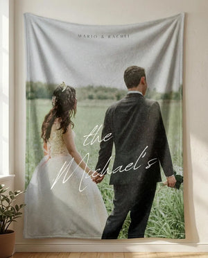 Custom Wedding Photo Blanket Personalized