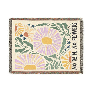 No Rain No Flowers Blanket Woven Floral Print