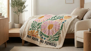 No Rain No Flowers Blanket Woven Floral Print