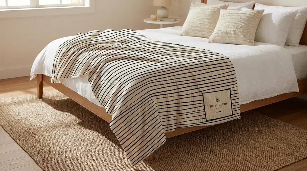 Custom Blanket Minimalist Black Stripe