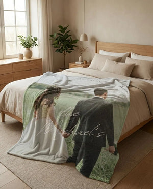 Custom Wedding Photo Blanket Personalized