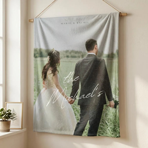 Custom Wedding Photo Blanket Personalized