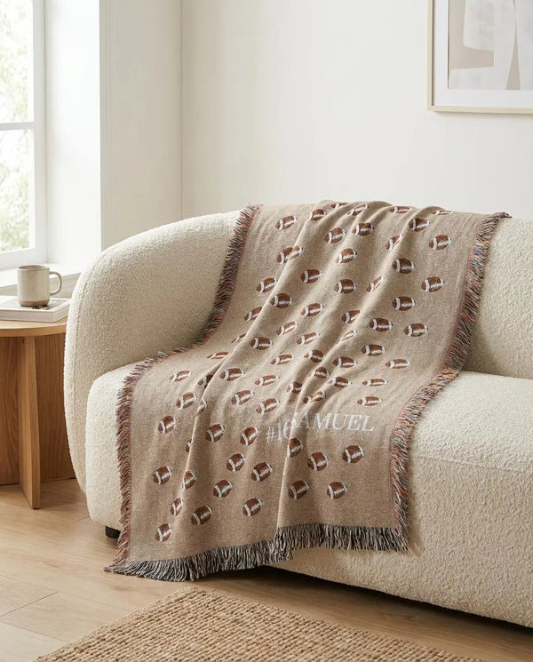 Custom Football Blanket Woven