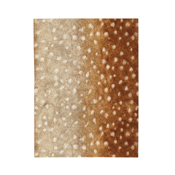 Deer Skin Print Sherpa Blanket Boho Farmhouse