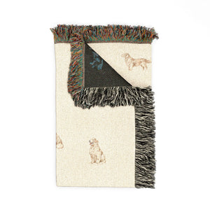 Custom Name Golden Retriever Woven Throw Blanket