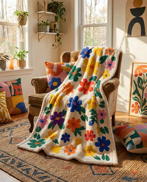 Floral Bright Electric Blanket Cozy