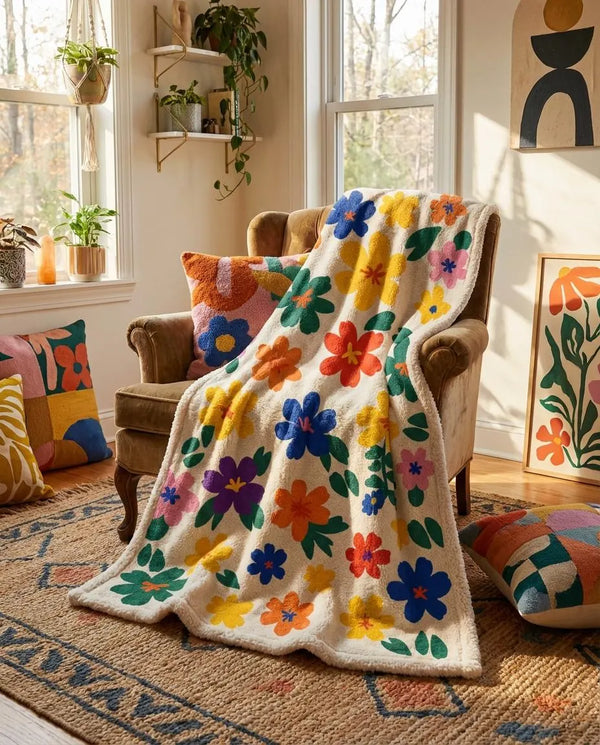 Floral Bright Electric Blanket Cozy