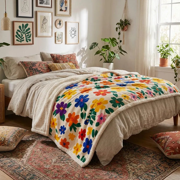 Floral Bright Electric Blanket Cozy