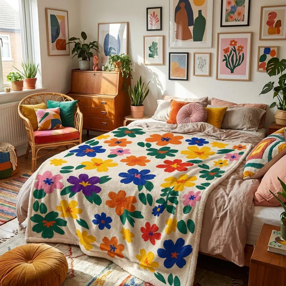 Floral Bright Electric Blanket Cozy