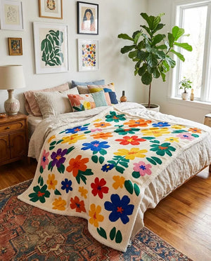 Floral Bright Electric Blanket Cozy