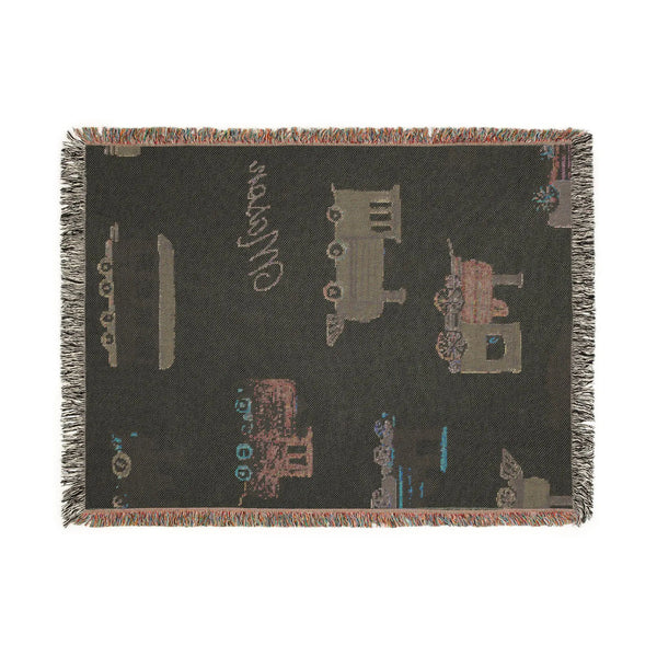 custom name train woven blanket