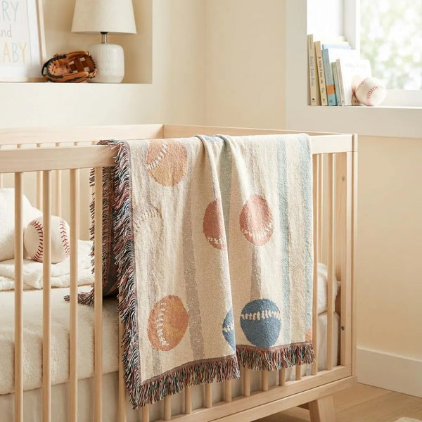 Vintage Baseball Blanket Woven Throw