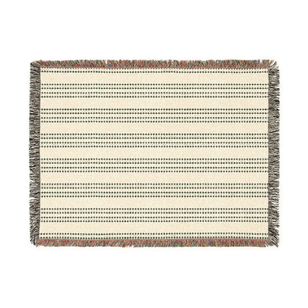 Forest Green Diamond Pattern Woven Blanket