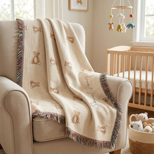 Custom Teddy Bear Woven Blanket