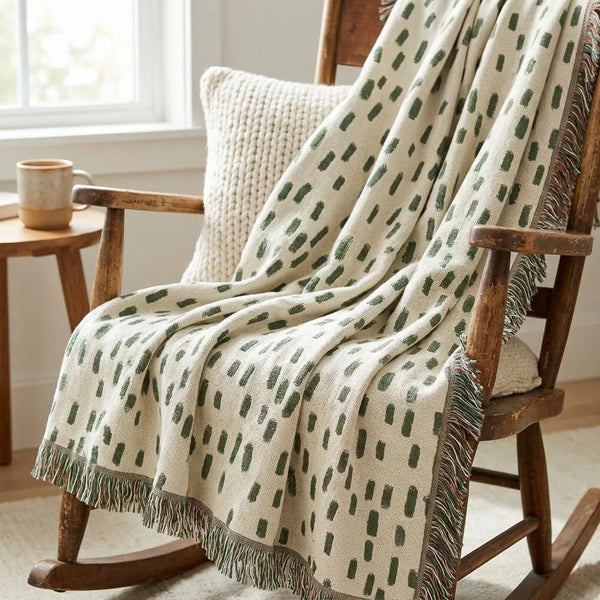 Uneven Dot Pattern Woven Blanke