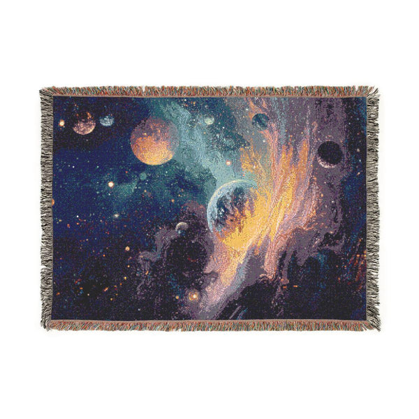 Cosmic Planet Woven Blanket Celestial
