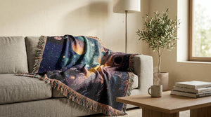 Cosmic Planet Woven Blanket Celestial