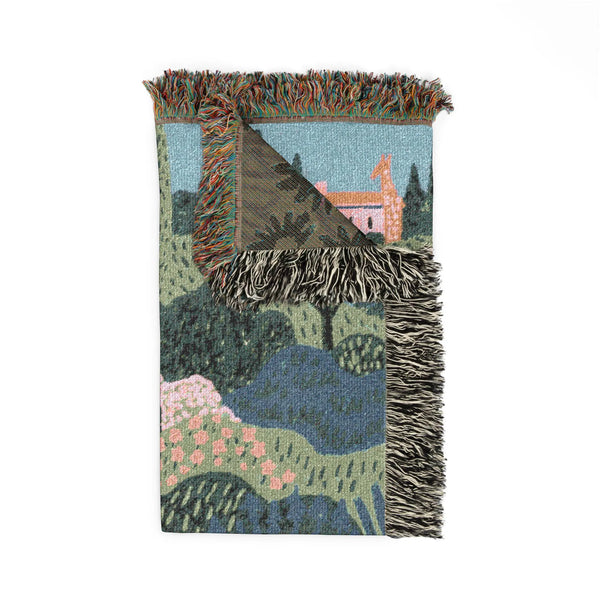 Abstract Floral Woven Blanket Colorful