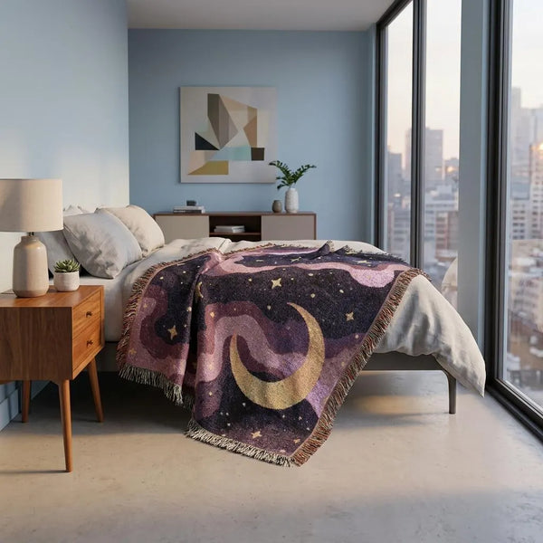 Outer Space Woven Blanket Galaxy