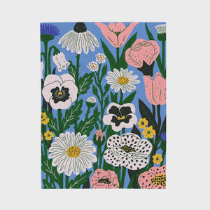 Abstract Floral Woven Blanket