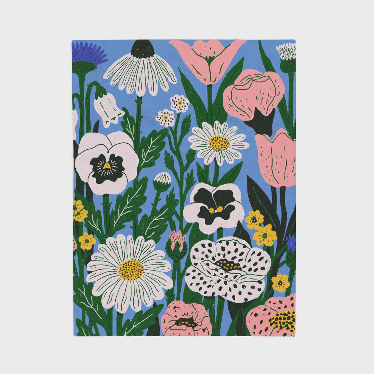 Abstract Floral Woven Blanket