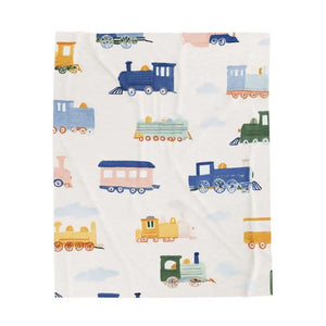 custom name train woven blanket