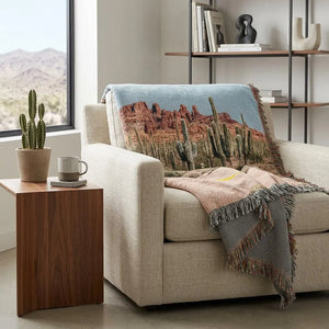 Cactus Desert Woven Blanket Southwest Throw