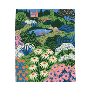 Abstract Floral Woven Blanket Colorful