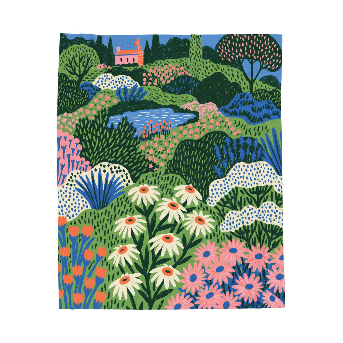 Colorful Abstract Floral Woven Blanket