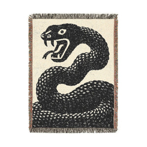 Eclectic Drawn Snake Woven Blanket