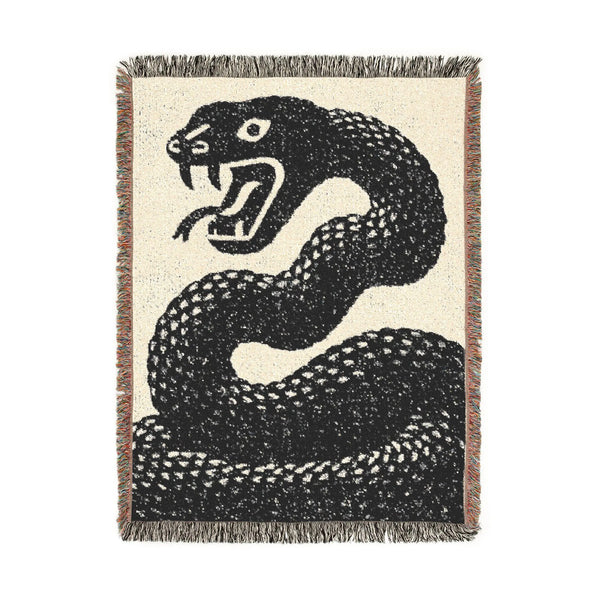 Eclectic Drawn Snake Woven Blanket