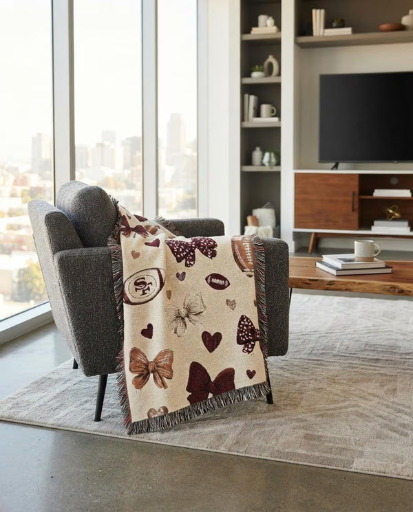 San Francisco Bay Football Woven Blanket
