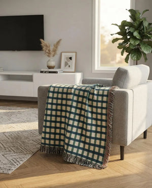 Seattle Football Gingham Woven Blanket
