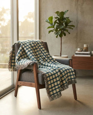 Seattle Football Gingham Woven Blanket