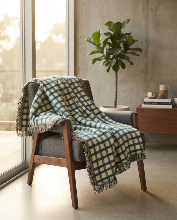 Seattle Football Gingham Woven Blanket